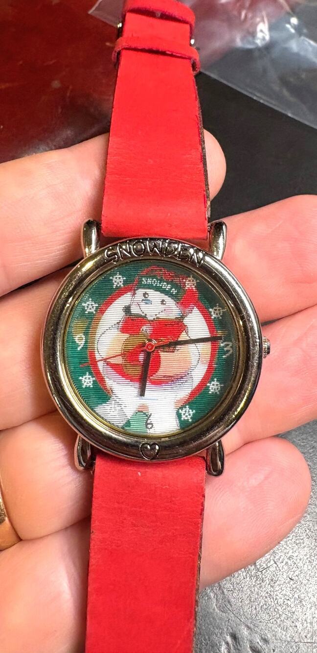 Unisex 35mm Silver Tone Snowden Watch with Red Leather Band